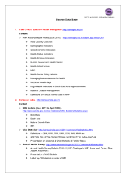 Source Database - (SIHFW) Rajasthan