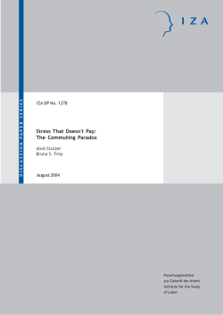 Stress That Doesn`t Pay: The Commuting Paradox
