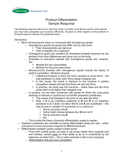 Economics response 4 product differentiation