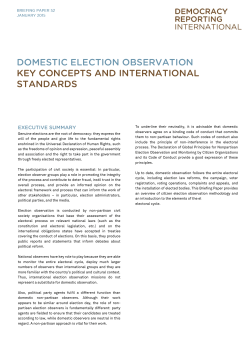 domestic election observation key concepts and international