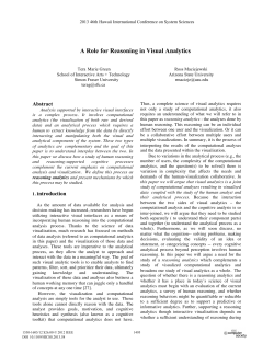 A Role for Reasoning in Visual Analytics