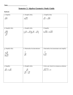Semester 2: Algebra Geometry Study Guide