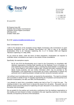 Free TV captioning consultations report