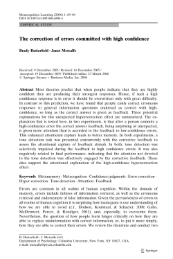 The correction of errors committed with high confidence