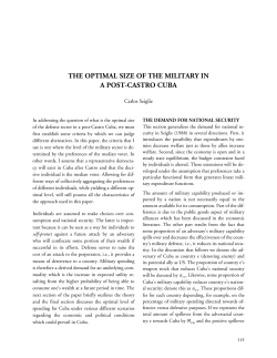THE OPTIMAL SIZE OF THE MILITARY IN A POST