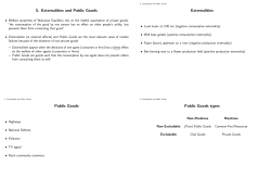 5. Externalities and Public Goods Externalities Public Goods Public