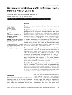 Osteoporosis medication profile preference