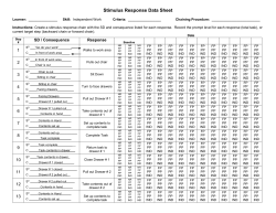 Stimulus Response Data Sheet