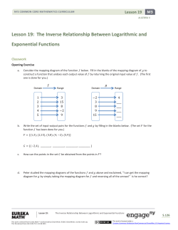 Algebra II Module 3, Topic , Lesson 19: Student Version
