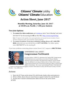 Action Sheet - Citizens` Climate Lobby
