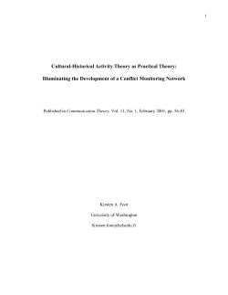 Cultural-Historical Activity Theory as Practical Theory