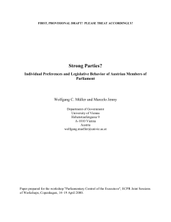 Strong Parties? Individual Preferences and Legislative Behavior of