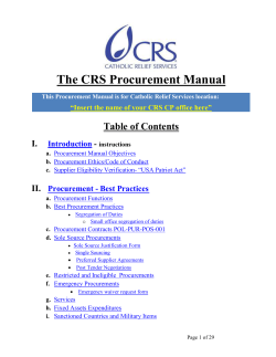 English CRS CORE Procurement Manual