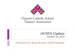 2014 Catholic Trustees* Professional Development Seminar