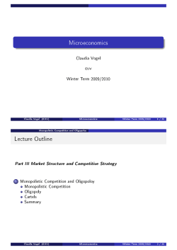 Microeconomics Lecture Outline