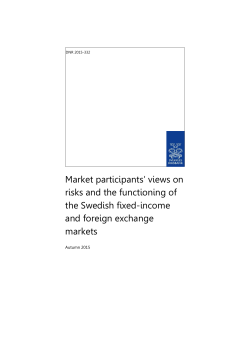 Market participants` views on risks and the functioning of the