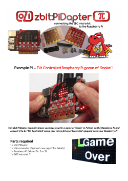 Example P1 &ndash; Tilt Controlled Raspberry Pi game of