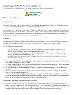 Achieving positive behaviour - Bitterne Manor Pre