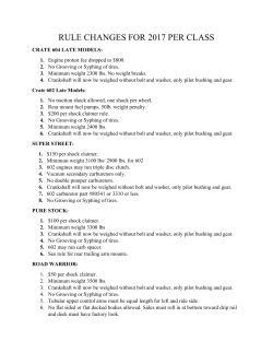 rule changes for 2017 per class