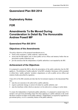 Queensland Plan Bill 2014 CiD explanatory note