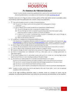 Fly America Act Waiver Checklist (DOC)