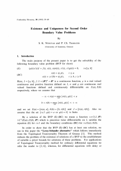 Existence and Uniqueness for Second Order Boundary Value