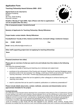 Application Form - Plymouth University