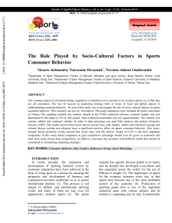 The Role Played by Socio-Cultural Factors in Sports Consumer