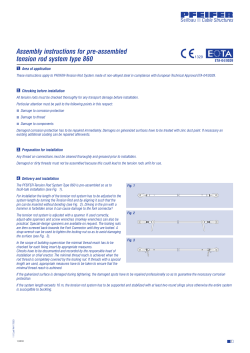 Assembly instructions for pre-assembled tension rod system type 860