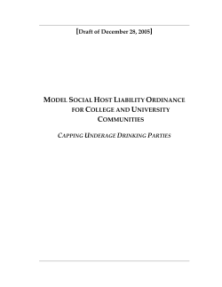 Model Ordinance on Social Host Liability for Universities