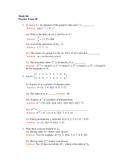 Math 546 Practice Exam 2B 1. (i). Let a, b, c be elements of the