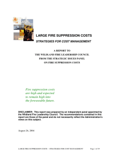 LARGE FIRE SUPPRESSION COSTS Fire suppression costs