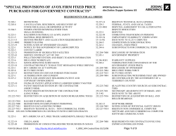 special provisions of avox firm fixed price