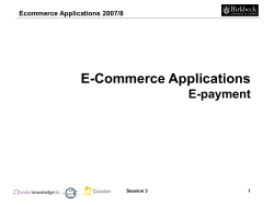 Ecommerce Applications 2007/8
