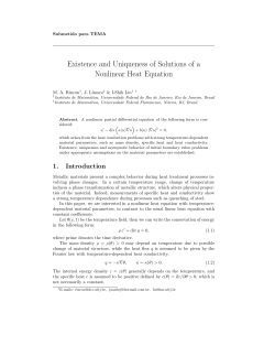 Existence and Uniqueness of Solutions of a Nonlinear Heat