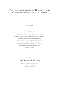 Patterns described by Discrete and Continuous Dynamical systems