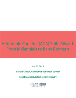Affordable Care Act (ACA) Shifts Wealth From Millennials to Baby