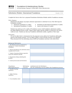International Foundations (2 credits)