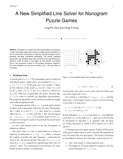 A New Simplified Line Solver for Nonogram Puzzle Games