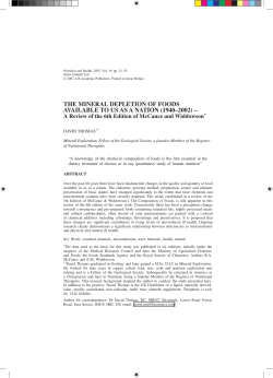the mineral depletion of foods available to us as a nation (1940&ndash;2002)