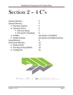 Northwest Tennessee FCA Game Plan