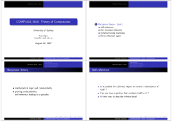 Theory of Computation Recursion theory Self