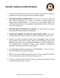 SOCCER LEAGUE UK MATCH RULES