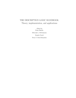 THE DESCRIPTION LOGIC HANDBOOK: Theory, implementation