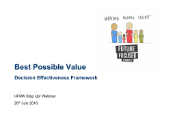 Applying the Decision Effectiveness Framework A step by step guide