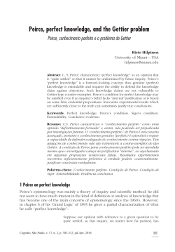 Peirce, perfect knowledge, and the Gettier problem