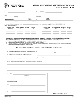 MEDICAL CERTIFICATE FOR A DEFERRED (DEF) NOTATION