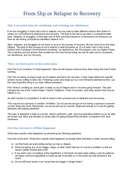 From Slip or Relapse to Recovery