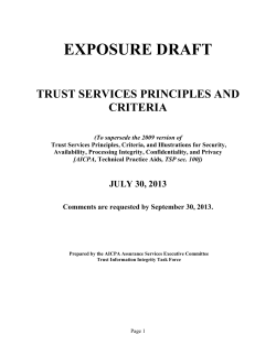 Exposure Draft: Trust Services Principles and Criteria