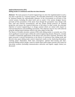 Andrzej Bartoszewicz (PL) Sliding modes in continuous and discrete